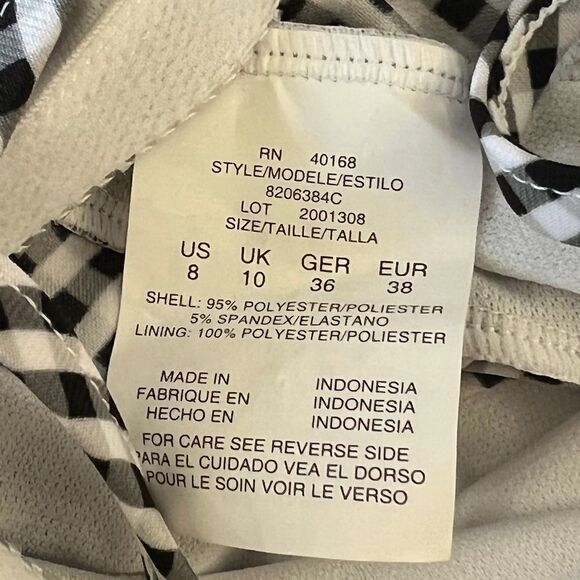 Swim Solutions Gingham Cross-Back Tankini Top Black White Size 8 NWT - Picture 6 of 8